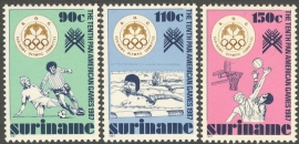 Suriname Republiek 540/542 10e Pan American Games 1987 Postfris