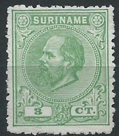 Suriname   4A (14 × 14) kleine gaten 3ct Willem III Ongebruikt (3)