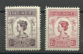 Nederlands Indië 129/134 Koningin Wilhelmina Postfris (1) + Certificaat