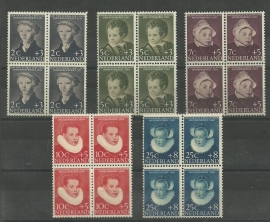 Nvph 683/687 Kinderzegels 1956 in Blokken Postfris
