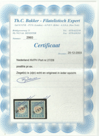 Port  27/28 1906/1910 Type II + III Postfris + Certificaat (1)