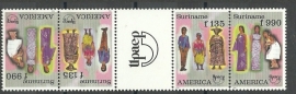 Suriname Republiek  895/896 TBBP A Klederdrachten 1996 Postfris