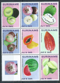 Suriname Republiek  1982/1989 Vruchten 2013 Postfris (Blok zonder randen)