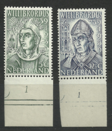 Nvph 323/324 Willibrordus Postfris met Plaatnummers (1)
