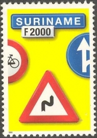 Suriname Republiek 1070 Verkeersbord 2e Uitgifte 2000 Postfris