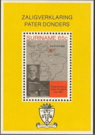 Suriname Republiek 300 Blok Pater Petrus Donder 1982 Postfris