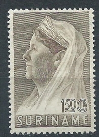 Suriname 177 1½ Gld Wilhelmina met Sluier Ongebruikt (1)