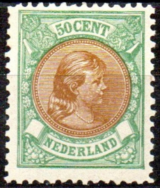 Nvph  45 50ct Prinses Wilhelmina Ongebruikt (1)