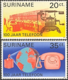 Suriname Republiek  35/36 100 Jaar Telefoon 1976 Postfris