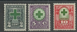 Suriname 127/129 Groene Kruiszegels Ongebruikt