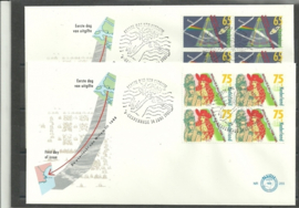 Variant FDC E255 Onbeschreven met open klep (zegels in blokken, 2 stuks)