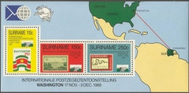 Suriname Republiek 642 Blok Int. Postzegeltent. Washington 1989 Postfris