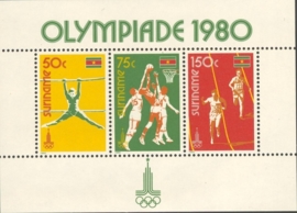 Suriname Republiek 215 Blok Olympische Spelen Moskou 1980 Postfris