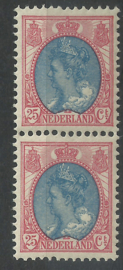 Nvph  71 25ct Koningin Wilhelmina Bontkraag in paar Postfris (1)