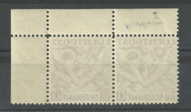 Suriname LP24f 22½ op 60ct Luchtpost Uitgifte 1941 Postfris in paar  (Met kopstaande 1)