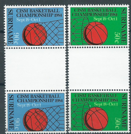 Suriname Republiek 416/417 BP CISM Basketball Kampioenschappen 1984 Postfris (1)