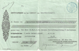 Nederlands Indië Brandkast 1/7 Postfris + Certificaat / Aankoopbewijs uit 1929! (2)