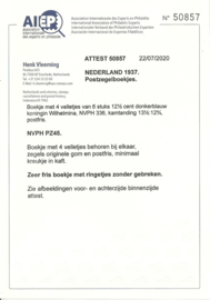 PZ 45 4 × 6 (Nvph 336) Roomkleurige Kaft + Certificaat (1)