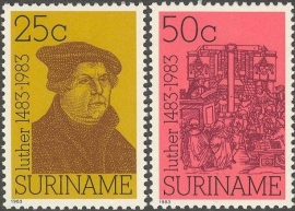 Suriname Republiek 380/381 500ste Geboortedag Maarten Luther 1983 Postfris