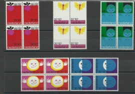 Nvph 996/1000 Kinderzegels 1971 in Blokken Postfris
