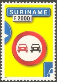 Suriname Republiek 1073 Verkeersbord 3e Uitgifte 2000 Postfris