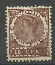 Suriname  50 15 ct Koningin Wilhelmina Ongebruikt