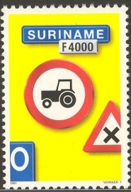 Suriname Republiek 1129 Verkeersbord 7e Uitgifte 2001 Postfris
