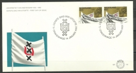 Variant FDC E198 Onbeschreven met open klep (zegel in paar)