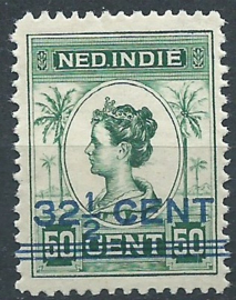 Nederlands Indië 145a (11½×11) Type II 32½ op 50ct Hulpuitgifte Postfris (1)