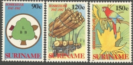 Suriname Republiek 543/545 Landsbosbeheer 1987 Postfris