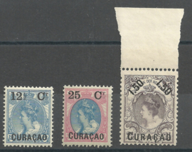 Curacao  26/28 Frankeerzegels Nederland met Overdruk Postfris (3)