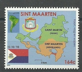 Sint Maarten   1 Wapen, Vlag en Landkaart Postfris