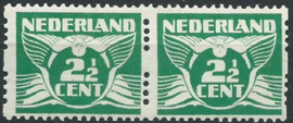 Roltanding  3 2½ ct Tweezijdige Roltanding in horizontaal paar Postfris (6)