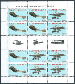 Suriname Republiek 1224V/1225V 100 Jaar Luchtvaart 2003 Postfris (Compleet Vel)