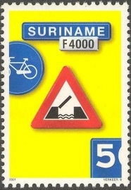 Suriname Republiek 1115 Verkeersbord 6e Uitgifte 2001 Postfris