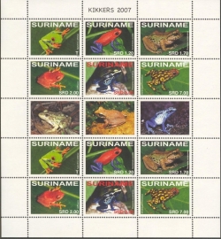 Suriname Republiek 1493/1498VBP Kikkers 2007 Postfris (Compleet vel)