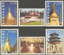 Suriname Republiek  984/989 Tempels 1998 Postfris