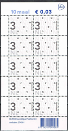 Nvph V2466d 10 × 3ct Bijplakzegels Logo PostNL 2012 Postfris