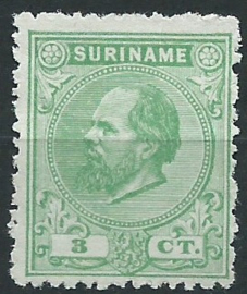 Suriname   4C (12½ × 12)  3ct Willem III Ongebruikt (1)