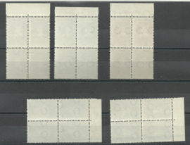 Nvph 300/304 Kinderzegels 1937 in randblokken Postfris