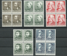 Nvph 318/322 Zomerzegels 1939 in blokken van 4 Postfris (1)