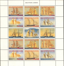 Suriname Republiek 1320/1325 Zeilschepen 2005 Postfris (Compleet Vel)