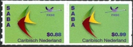 Caribisch Nederland  40 + 43 FXDC  Frankeerzegels Saba (US $0,88 + US $ 0,99) 2014 Postfris
