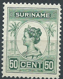 Suriname 100C (11½×11½) 50ct Koningin Wilhelmina Ongebruikt (3)