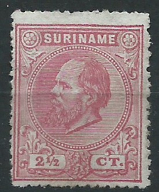 Suriname   3A (14 × 14) kleine gaten 2½ct Willem III Ongebruikt (2)