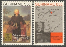 Suriname Republiek 298/299 Pater Petrus Donder 1982 Postfris