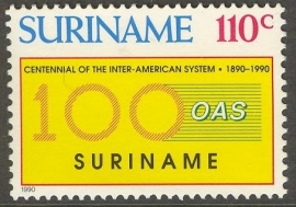 Suriname Republiek 677 100 Jaar OAS 1990 Postfris