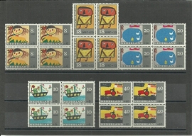 Nvph 849/853 Kinderzegels 1965 in Blokken Postfris