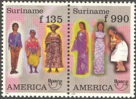 Suriname Republiek  895/896 Klederdrachten 1996 Postfris