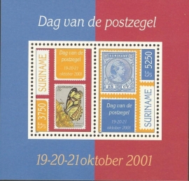 Suriname Republiek 1128 Blok Dag van de Postzegel 2001 Postfris
